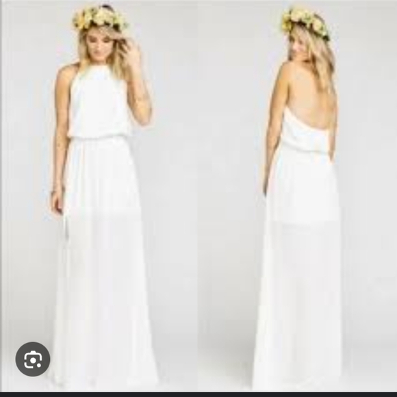 SHOW ME YOUR MUMU Heather Halter Dress White Size Medium - Picture 3 of 10